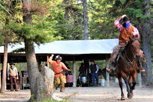 Buckskin Chasing An Outlaw Out Of Camp