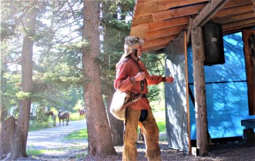 Buckskin Smiles As He Enters Camp